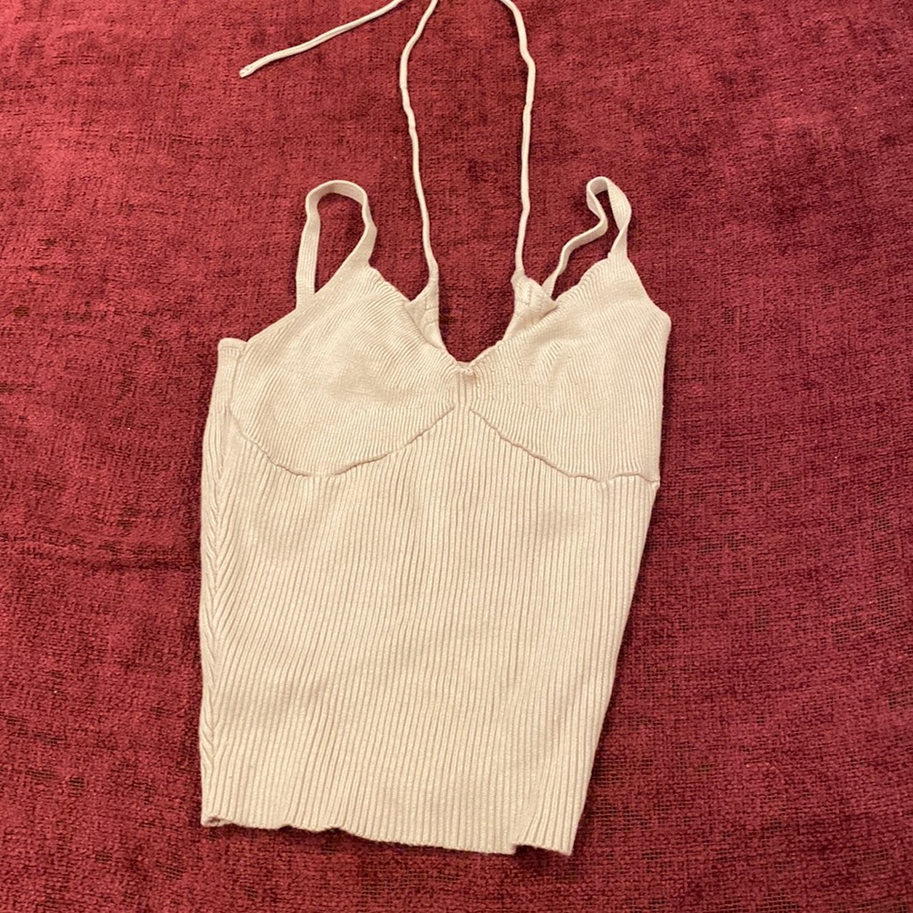 Ribbed tank top double strapped
